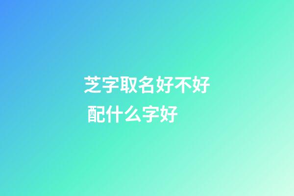 芝字取名好不好 配什么字好